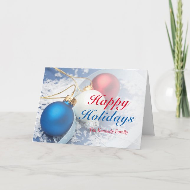 Ornamentos rojos, blancos y azules del navidad (Anverso)