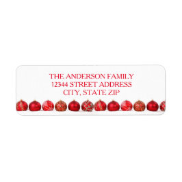 Ornamentos rojos - Etiqueta de dirección de retorn