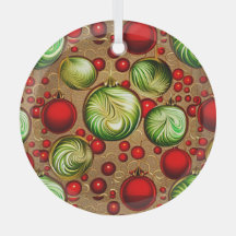 Ornamentos rojos y verdes
