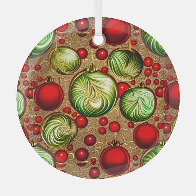 Ornamentos rojos y verdes (Anverso)