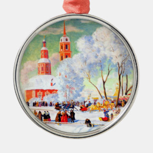 Ornamentos rusos del regalo del navidad del arte