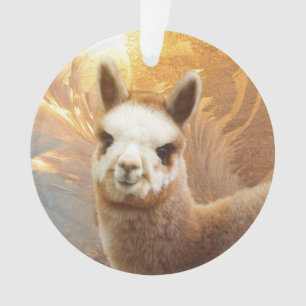 Ornamentos sonrientes del navidad de la alpaca