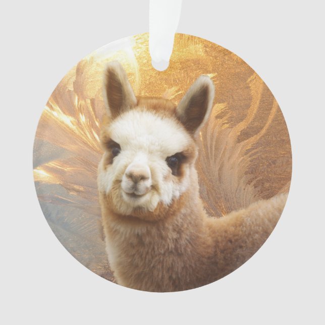 Ornamentos sonrientes del navidad de la alpaca (Anverso)