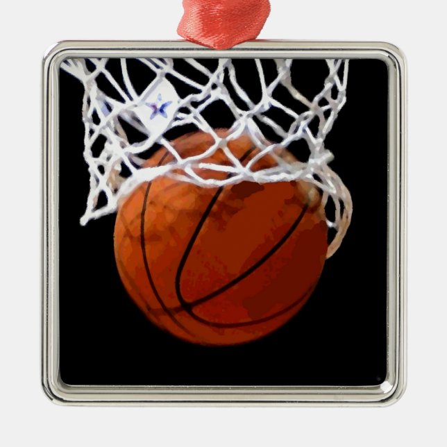 Ornamentos únicos de árbol de navidad de baloncest (Frente)