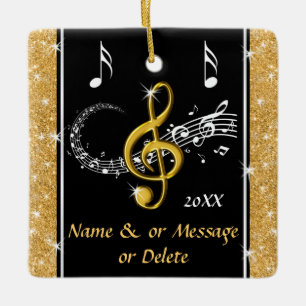 Ornamentos únicos de notas de música personalizada