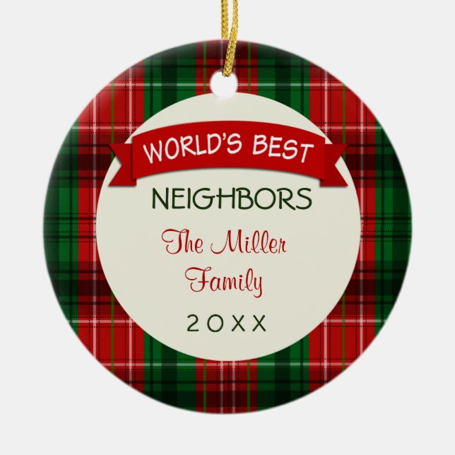 Ornamentos vecinos del regalo del navidad de la (Frente)