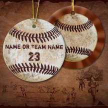 Ornamentos Vintage de Béisbol con NOMBRE y NÚMERO