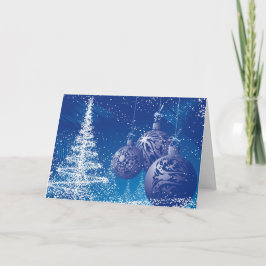 Ornamentos y árboles de Navidad azules y blancos d