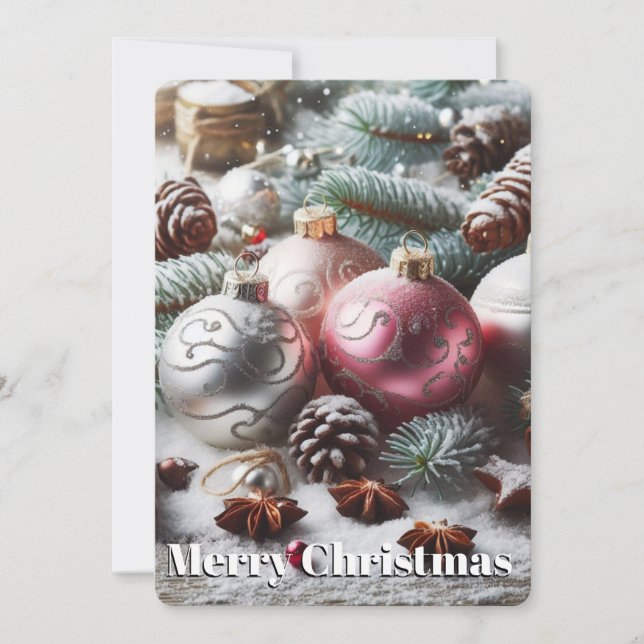 Ornamentos y ramas de Navidad (Anverso)