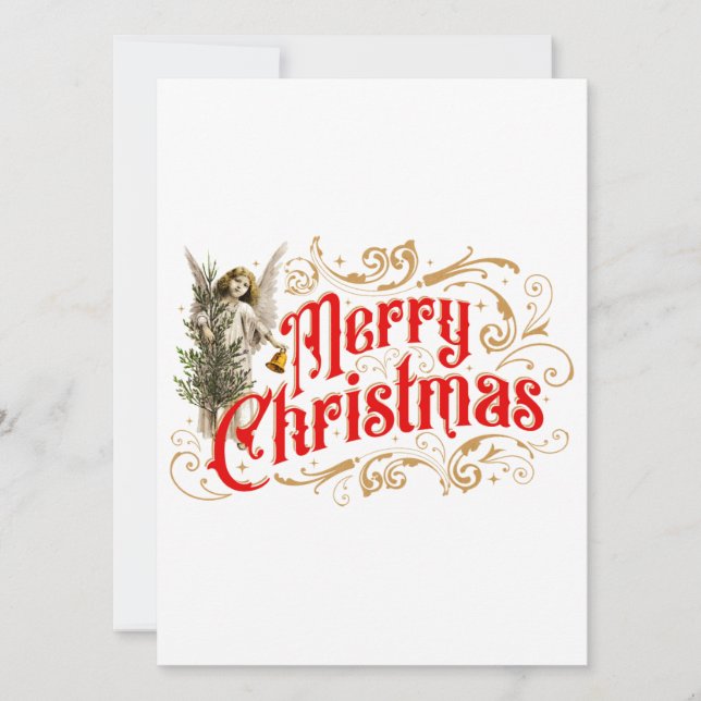 Ornate Angel-Merry Christmas-Retro (Anverso)