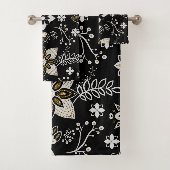 Ornate black and white floral pattern  (In situ)