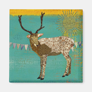 Ornate Bronze Buck Sunshine Verde azulada imán