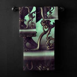 Ornate Cauldron con bola de cristal verde y orbs