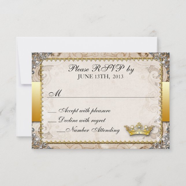 Ornate Fairytale Storybook Wedding RSVP (Anverso)