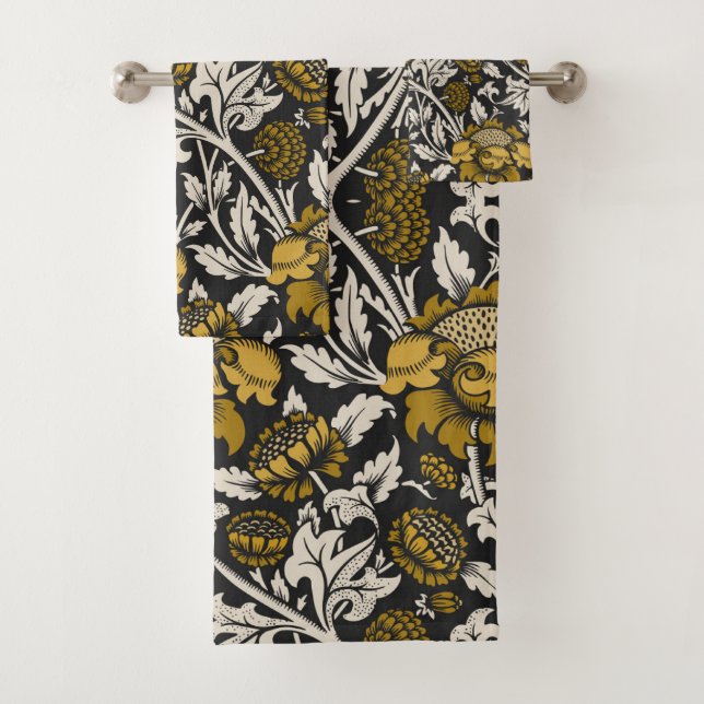 Ornate floral pattern with large gold flowers  (In situ)