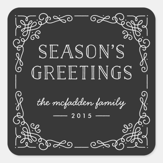 Ornate Frame Holiday Pegatina - Sólo (Anverso)