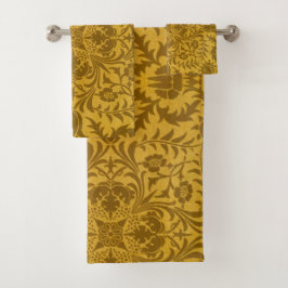 Ornate gold floral pattern with symmetrical