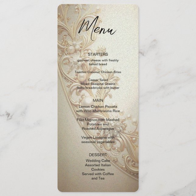 Ornate Gold Flourish Menu (Anverso)