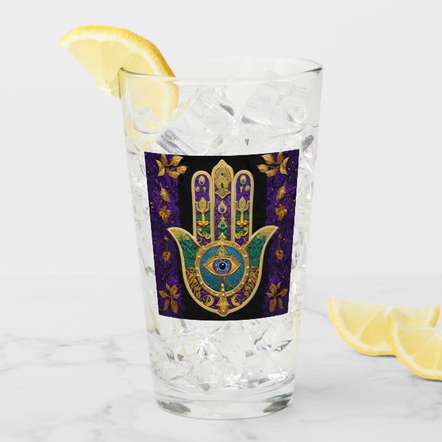 Ornate Gold Third Eye Hamsa (Anverso (hielo))