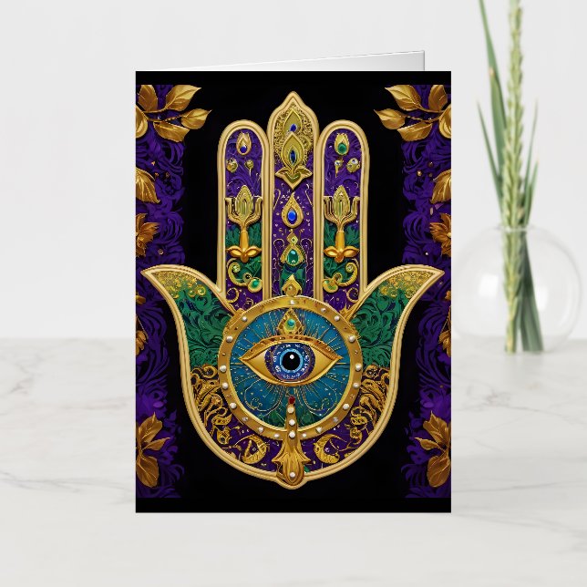 Ornate Gold Third Eye Hamsa (Anverso)