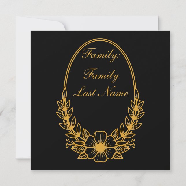 Ornate Gold Wreath Invitation with Custom Text Des (Anverso)
