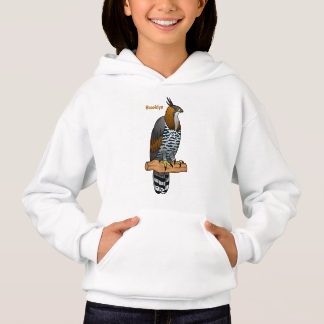 Ornate hawk eagle bird cartoon illustration (Anverso)