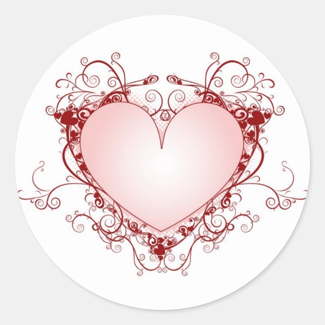 Ornate Heart Pegatina (Anverso)