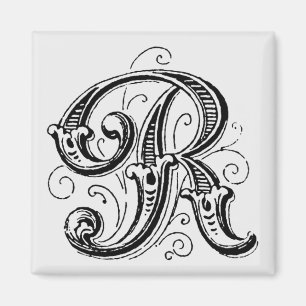 Ornate Monograma 'R' - Imán
