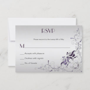 Ornate Morple Swirls en Silver RSVP