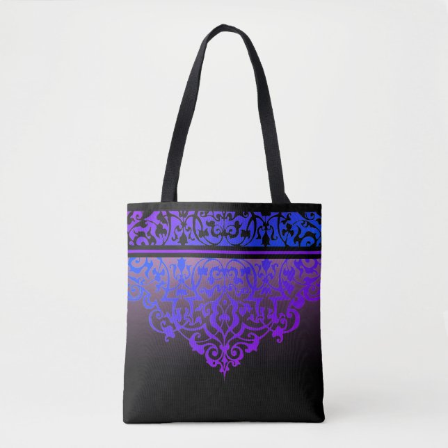 Ornate Pattern Orchid Ombre Rosa Bolsa Tote (Anverso)