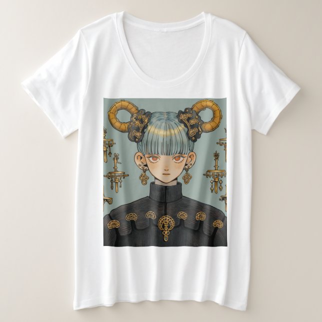 Ornate Steampunk Fantasy Anime Chica (Anverso del diseño)