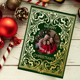 Ornato de plantilla de tarjeta navideña de merry e
