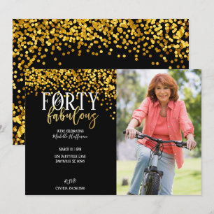 Oro 40 y fabulosas invitaciones para fiestas de cu