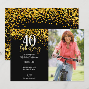 Oro 40 y fabulosas invitaciones para fiestas de cu