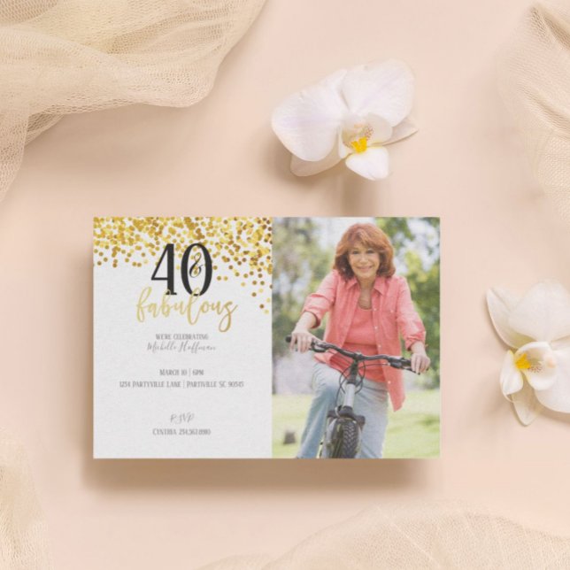 Oro 40 y fabulosas invitaciones para fiestas de cu (Subido por el creador)