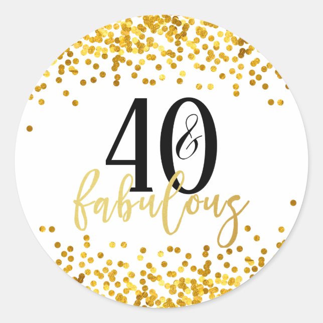 Oro 40 y fabulosos Pegatinas de los 40 años Fiesta (Anverso)