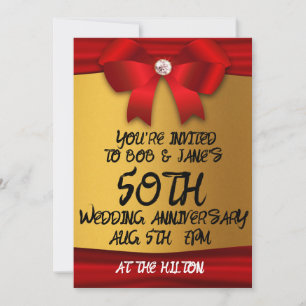 ORO 50.ª BODA ELEGANTE INVITACIÓN PERSONALIZADO