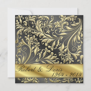 Oro 50° aniversario Boda Invitación al oro