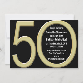 Oro 50 cumpleaños / invitación de fiesta