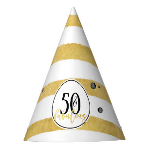 Oro 50 y fabulosos Gorras de Papel Confetti de Cum