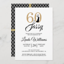 Oro 60 y 60.a invitación descarada de la fiesta de