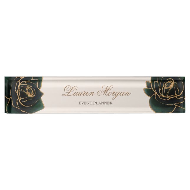 Oro acuático | Placa de nombre para escritorio (Anverso)