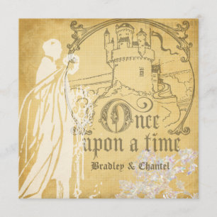 Oro al cuadrado una vez en una invitación