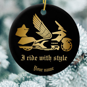 Oro Alas de Motocicleta Navidad Ornamento de oro