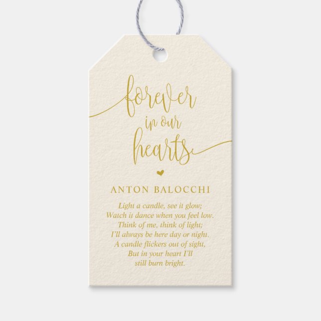 Oro Amarillo, Vela conmemorativa, Etiqueta de serv (Anverso)