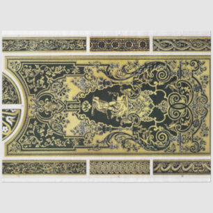 Oro arquitectónico y papel negro de descomposición