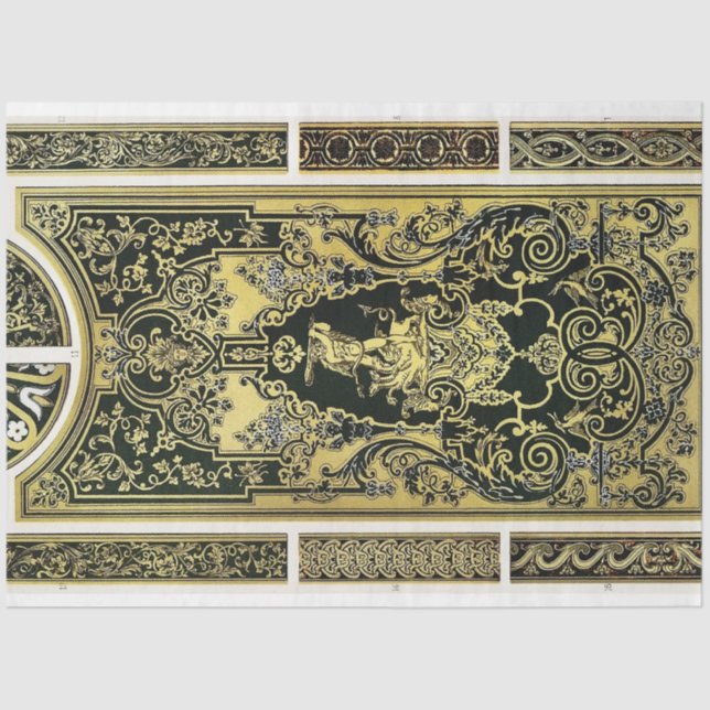 Oro arquitectónico y papel negro de descomposición (Anverso)