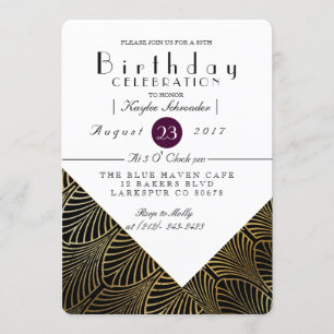 Oro Art Deco de los años 20   Invitación a la fies