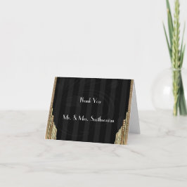 Oro Art Deco Raya Boda Agradecimiento