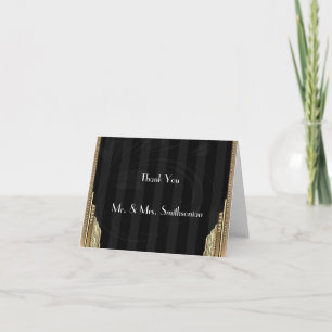 Oro Art Deco Raya Boda Agradecimiento